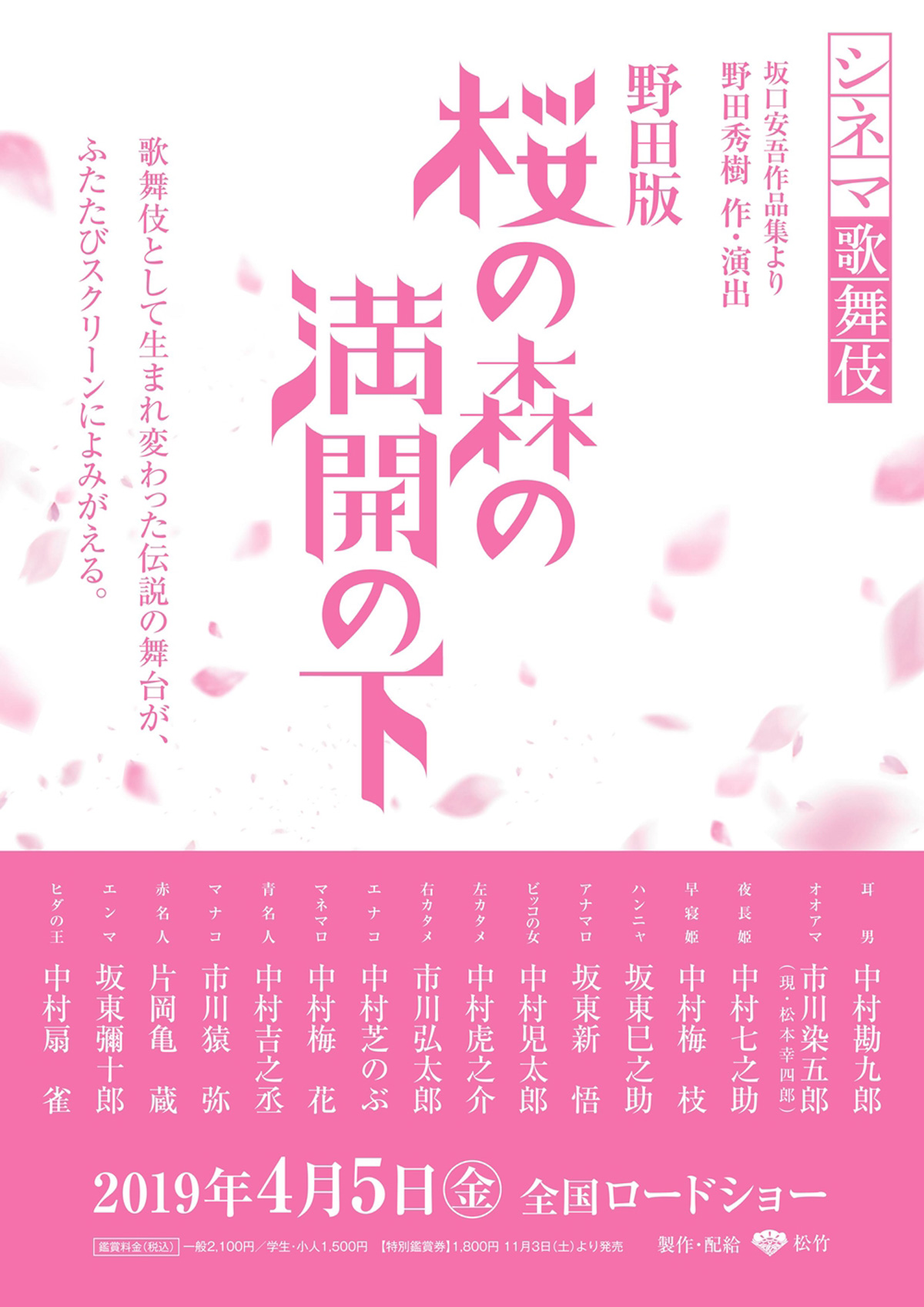 野田版 桜の森の満開の下 ポスター
